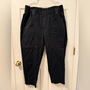 Ava & Viv Black Jogger Cargo Elastic Paper Bag Waist